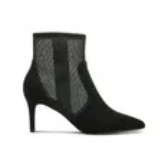 Alfani Women's Jamari Pointed Toe Mesh Inset Side Zip Booties Black Size 7M - Picture 2 of 7